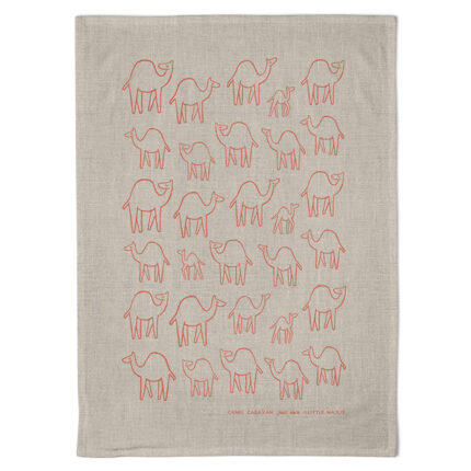 Linen Tea Towel: Camel Caravan - 1 PC